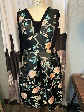 Nanette Lepore Floral Brocade Fit and Flare Cocktail Dress